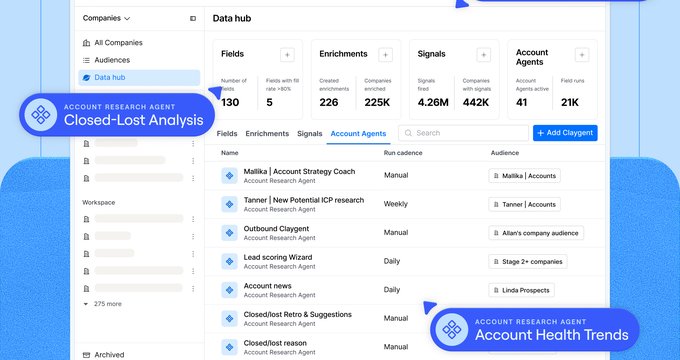 Clay launches Account Research Agents for hyper-targeted GTM plays