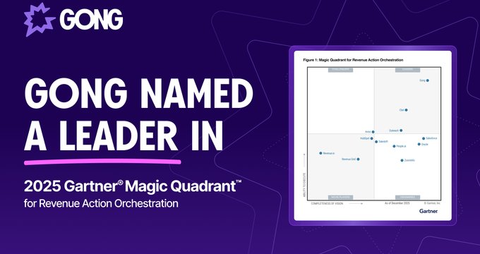 Gong named a Leader in the 2025 Gartner Magic Quadrant for Revenue Action Orchestration